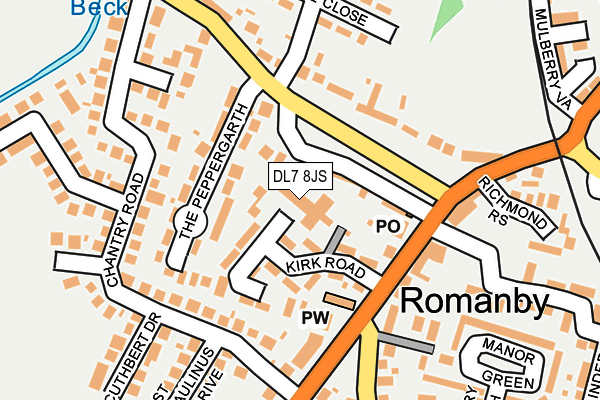 DL7 8JS map - OS OpenMap – Local (Ordnance Survey)