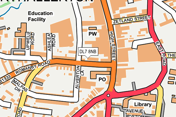 DL7 8NB map - OS OpenMap – Local (Ordnance Survey)