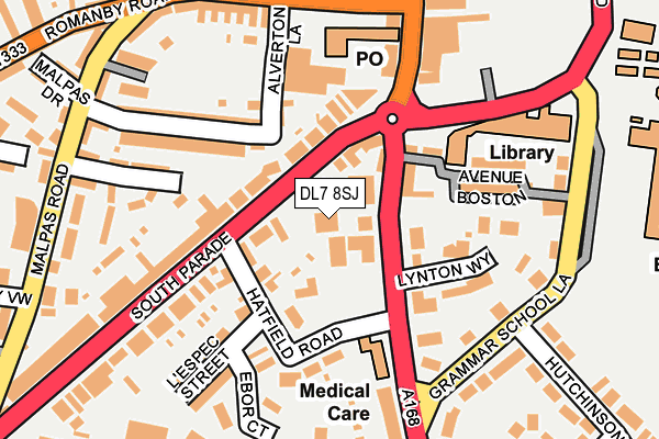 Map of NORTHALLERTON HAIR LIMITED at local scale