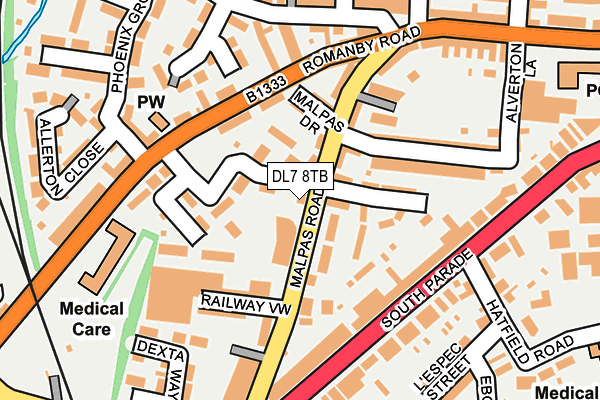 DL7 8TB map - OS OpenMap – Local (Ordnance Survey)