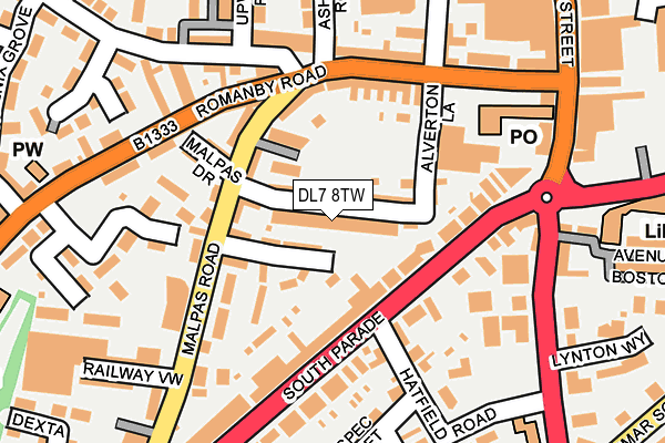 DL7 8TW map - OS OpenMap – Local (Ordnance Survey)