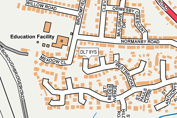 DL7 8YS map - OS OpenMap – Local (Ordnance Survey)