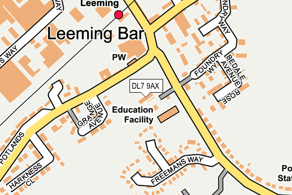 DL7 9AX map - OS OpenMap – Local (Ordnance Survey)