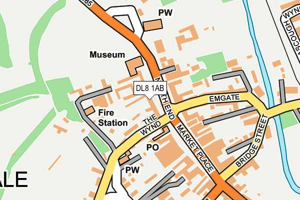 DL8 1AB map - OS OpenMap – Local (Ordnance Survey)