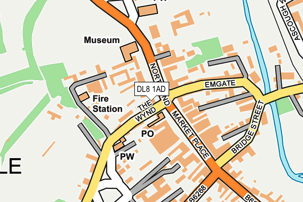 DL8 1AD map - OS OpenMap – Local (Ordnance Survey)