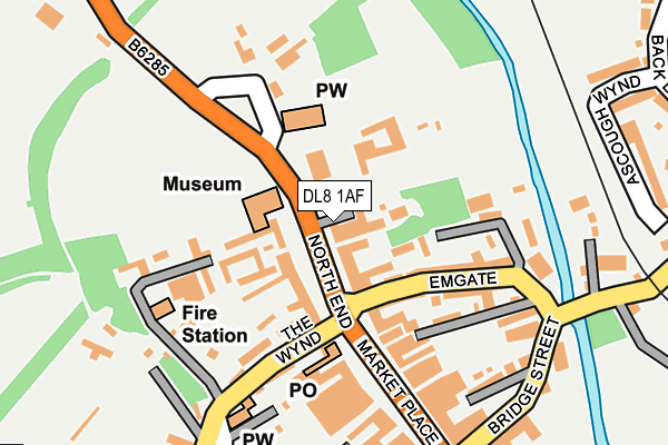 DL8 1AF map - OS OpenMap – Local (Ordnance Survey)