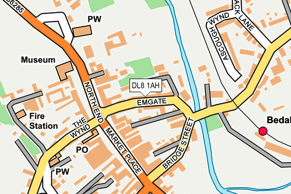DL8 1AH map - OS OpenMap – Local (Ordnance Survey)