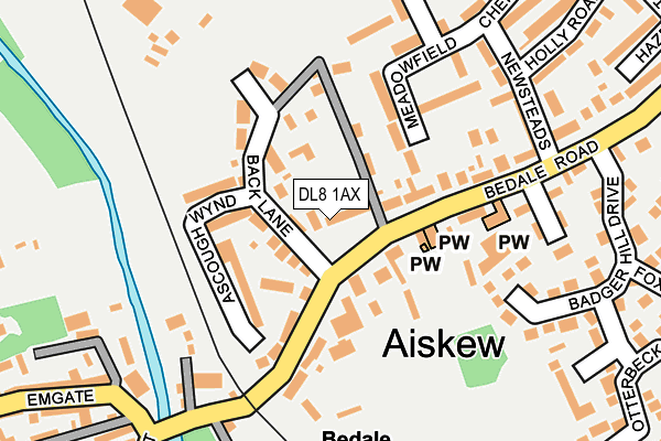 DL8 1AX map - OS OpenMap – Local (Ordnance Survey)
