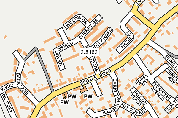 DL8 1BD map - OS OpenMap – Local (Ordnance Survey)