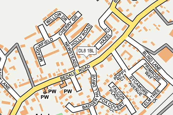 DL8 1BL map - OS OpenMap – Local (Ordnance Survey)