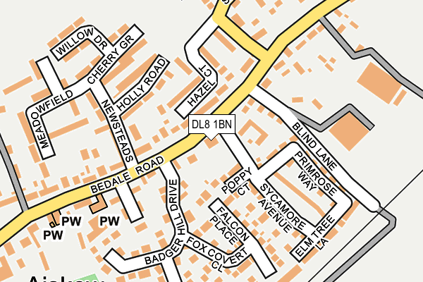 DL8 1BN map - OS OpenMap – Local (Ordnance Survey)