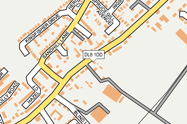 DL8 1DD map - OS OpenMap – Local (Ordnance Survey)