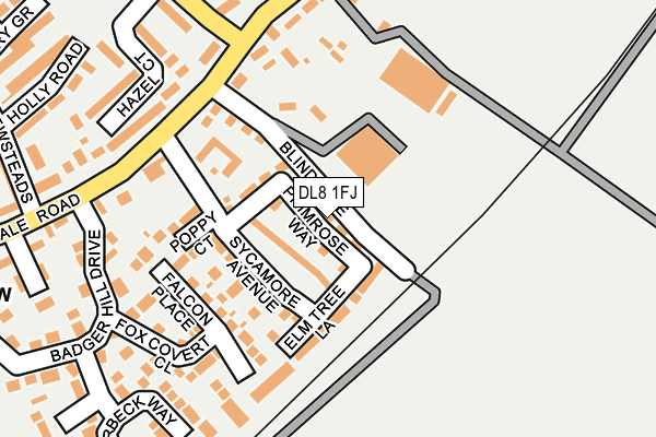 DL8 1FJ map - OS OpenMap – Local (Ordnance Survey)
