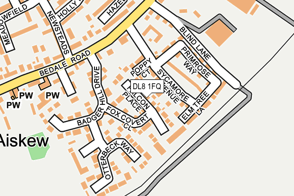DL8 1FQ map - OS OpenMap – Local (Ordnance Survey)