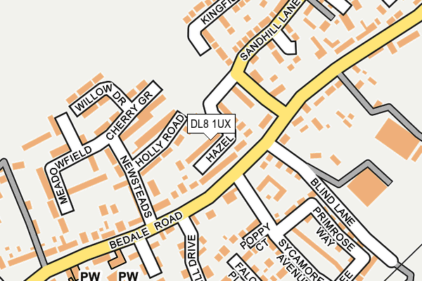 DL8 1UX map - OS OpenMap – Local (Ordnance Survey)