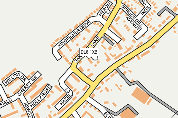 DL8 1XB map - OS OpenMap – Local (Ordnance Survey)