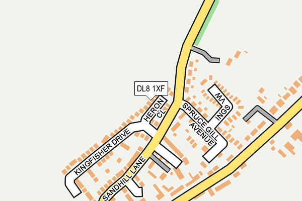 DL8 1XF map - OS OpenMap – Local (Ordnance Survey)