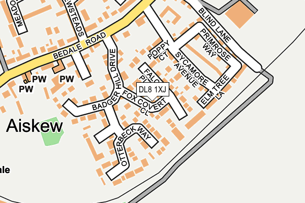 DL8 1XJ map - OS OpenMap – Local (Ordnance Survey)