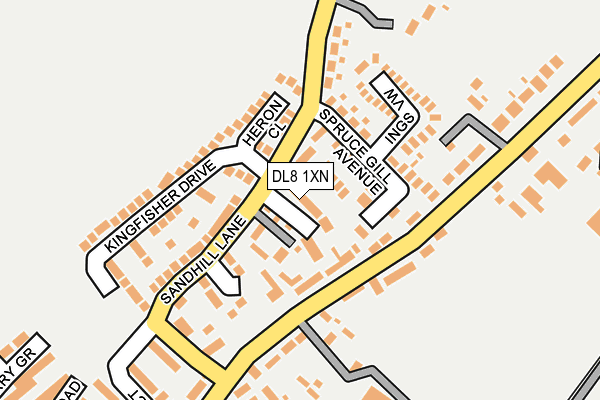 DL8 1XN map - OS OpenMap – Local (Ordnance Survey)