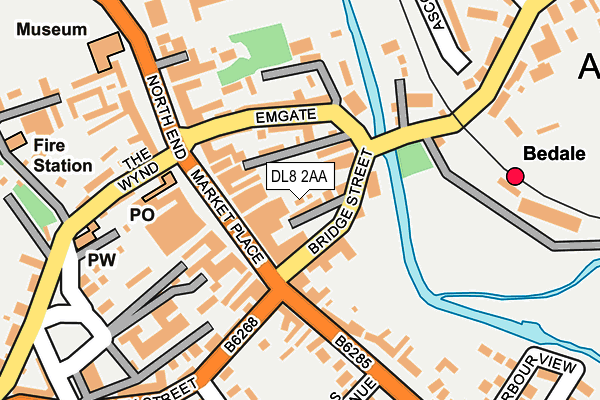 DL8 2AA map - OS OpenMap – Local (Ordnance Survey)