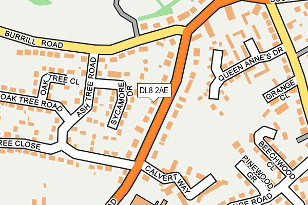 DL8 2AE map - OS OpenMap – Local (Ordnance Survey)