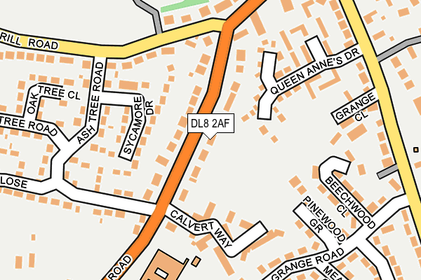 DL8 2AF map - OS OpenMap – Local (Ordnance Survey)
