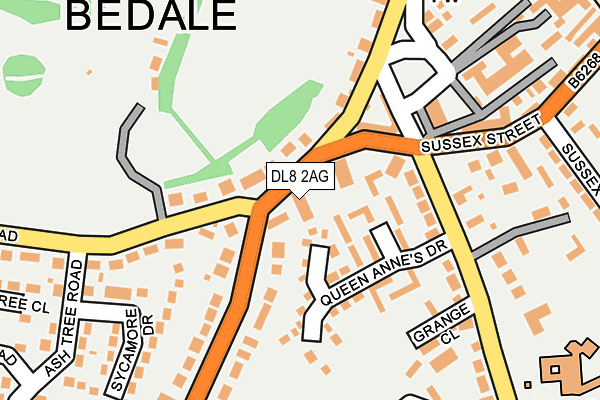 DL8 2AG map - OS OpenMap – Local (Ordnance Survey)