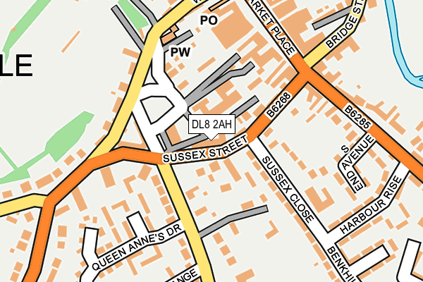 DL8 2AH map - OS OpenMap – Local (Ordnance Survey)