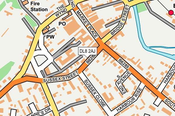 DL8 2AJ map - OS OpenMap – Local (Ordnance Survey)