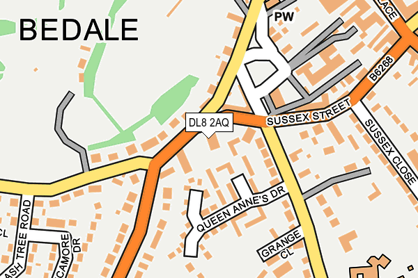 DL8 2AQ map - OS OpenMap – Local (Ordnance Survey)