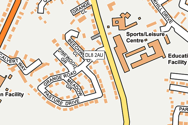 DL8 2AU map - OS OpenMap – Local (Ordnance Survey)