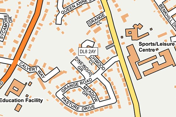 DL8 2AY map - OS OpenMap – Local (Ordnance Survey)