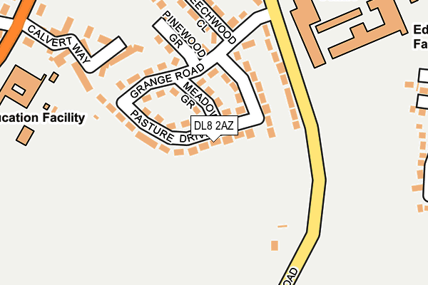 DL8 2AZ map - OS OpenMap – Local (Ordnance Survey)