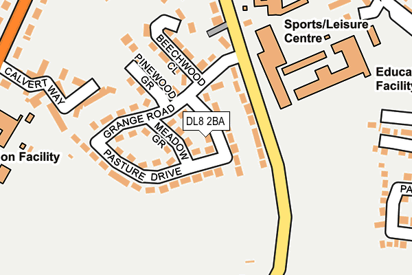 DL8 2BA map - OS OpenMap – Local (Ordnance Survey)