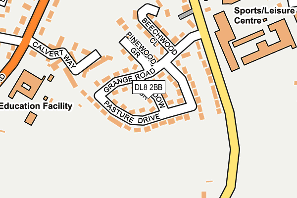 DL8 2BB map - OS OpenMap – Local (Ordnance Survey)