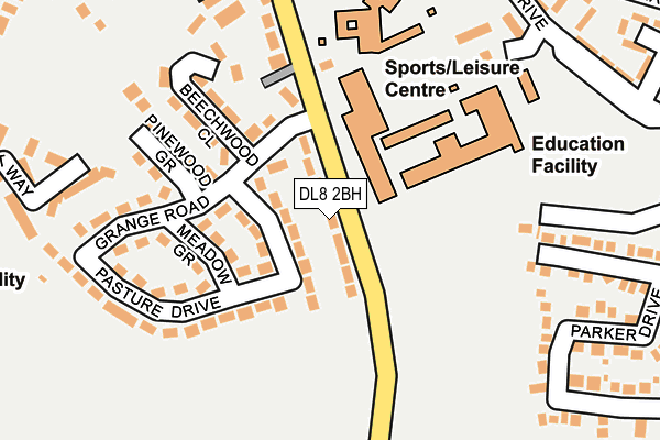 DL8 2BH map - OS OpenMap – Local (Ordnance Survey)