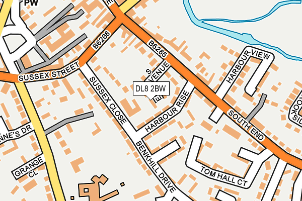 DL8 2BW map - OS OpenMap – Local (Ordnance Survey)