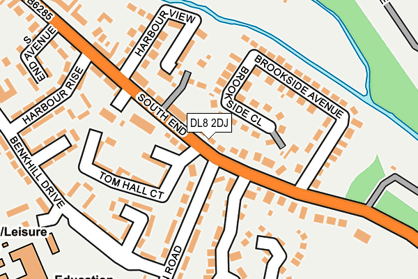 DL8 2DJ map - OS OpenMap – Local (Ordnance Survey)