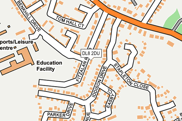 DL8 2DU map - OS OpenMap – Local (Ordnance Survey)