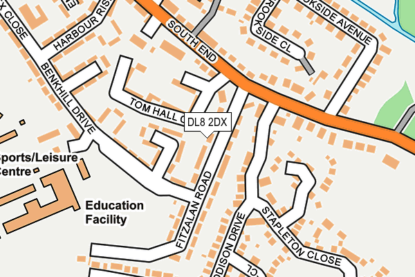 DL8 2DX map - OS OpenMap – Local (Ordnance Survey)