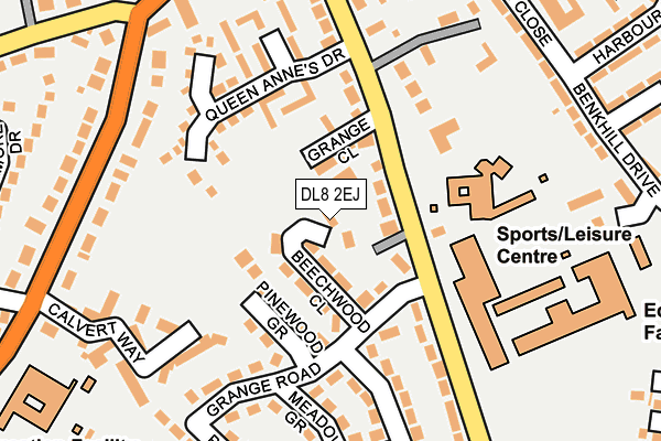 DL8 2EJ map - OS OpenMap – Local (Ordnance Survey)