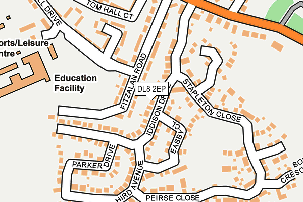 DL8 2EP map - OS OpenMap – Local (Ordnance Survey)