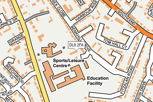 DL8 2FA map - OS OpenMap – Local (Ordnance Survey)