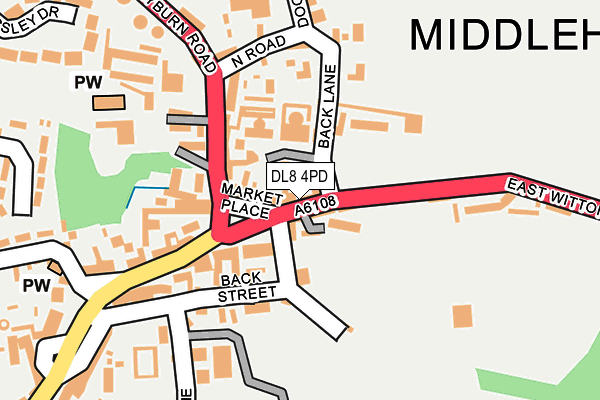 DL8 4PD map - OS OpenMap – Local (Ordnance Survey)