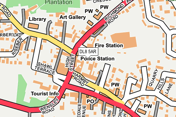 DL8 5AR map - OS OpenMap – Local (Ordnance Survey)