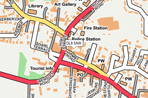 DL8 5AW map - OS OpenMap – Local (Ordnance Survey)