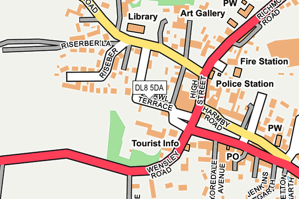DL8 5DA map - OS OpenMap – Local (Ordnance Survey)