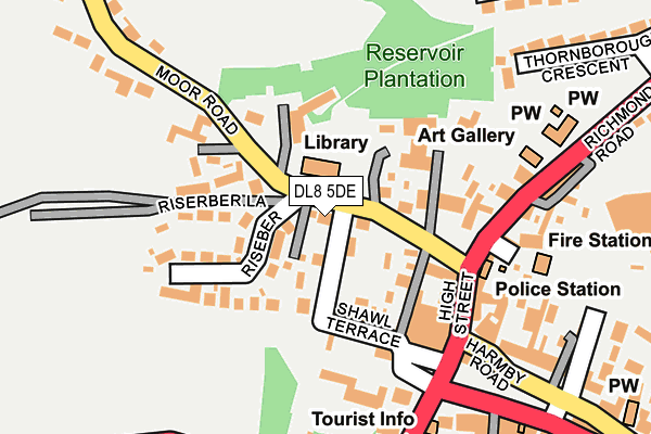 DL8 5DE map - OS OpenMap – Local (Ordnance Survey)