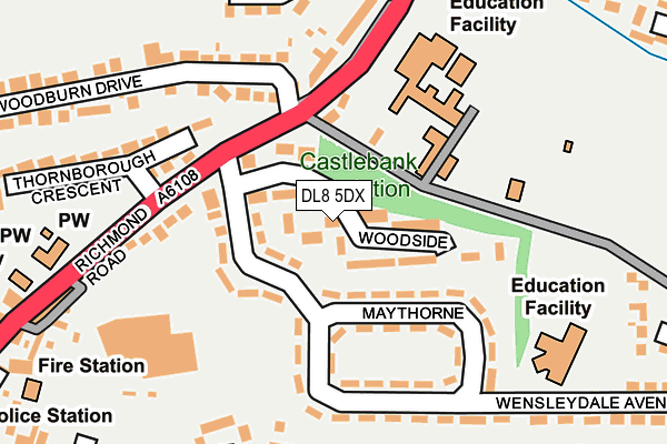 DL8 5DX map - OS OpenMap – Local (Ordnance Survey)
