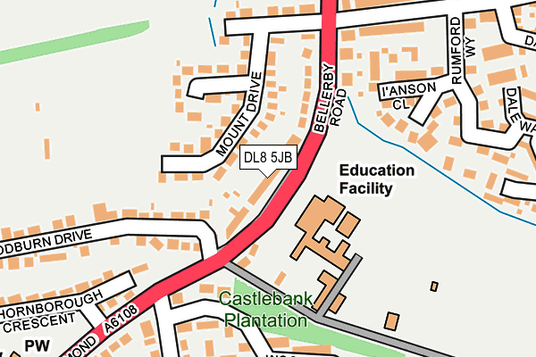 DL8 5JB map - OS OpenMap – Local (Ordnance Survey)